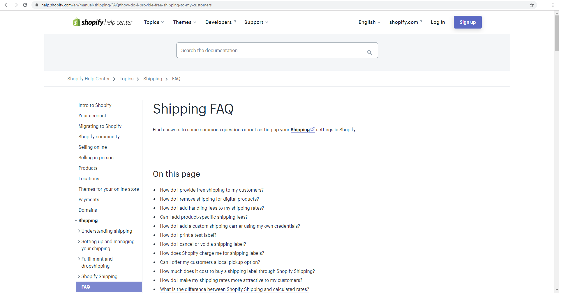 How do I set up shipping in my Shopify store?